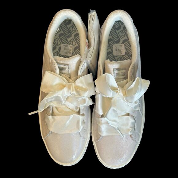 Puma Basket Heart NS Women's Shoes Puma White 364108-02 Size 11 US - Picture 5 of 14